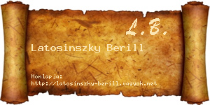 Latosinszky Berill névjegykártya